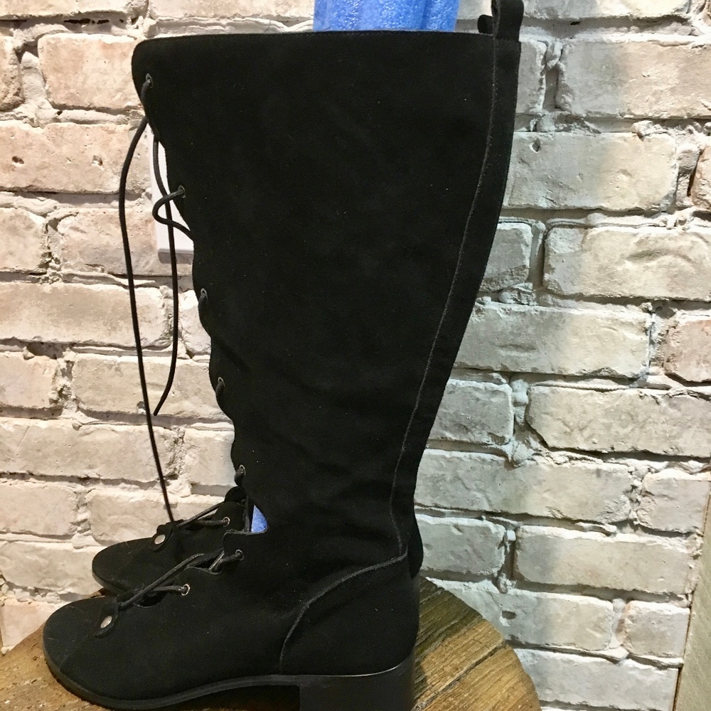 Torrid black suede boots.
